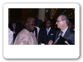 Former Nigeria President, Chief Olusegun Obasanjo exchanging pleasantries with Diplomats at the Business Forum