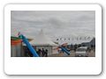 The entrance of the Trade Fair tent